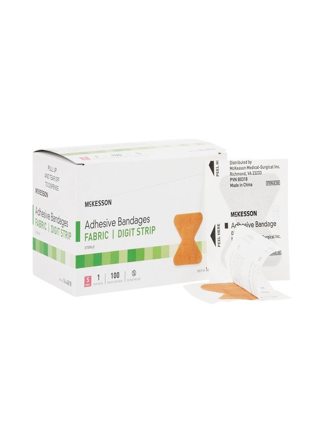 McKesson Adhesive Bandages, Sterile Fabric Digit Fingertip, Tan, 1.7 in x 2 in, 100 Count, 1 Pack - Image 1