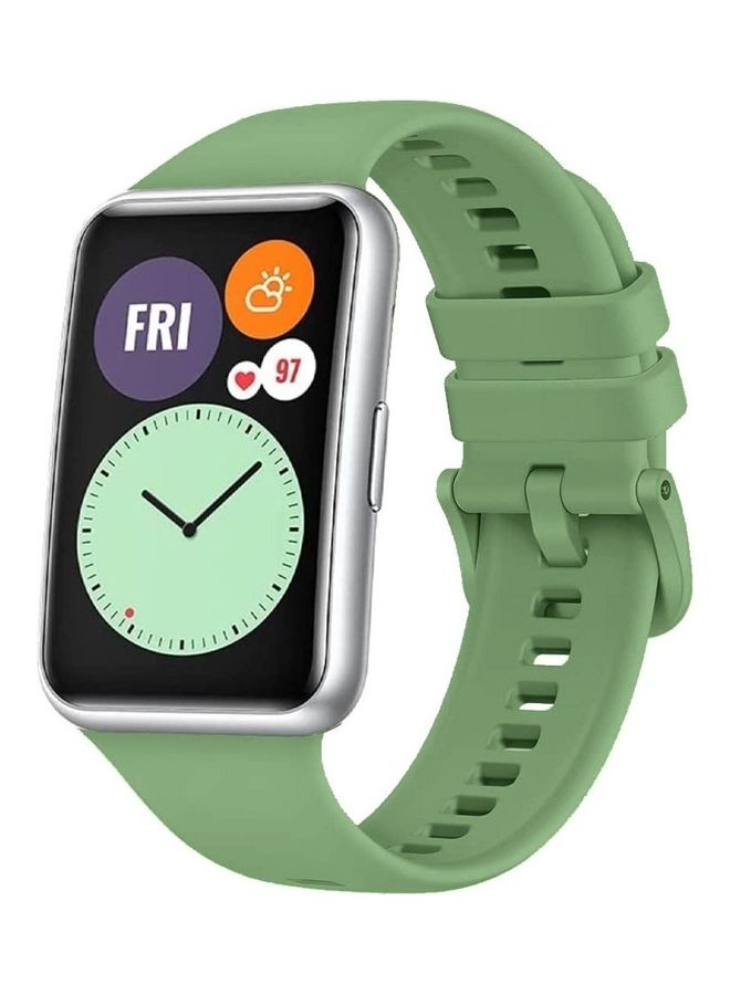 MARGOUN Adjustable Silicone Sport Watch Bands Replacement Wristband Compatible With Huawei Watch Fit 2 Light Green