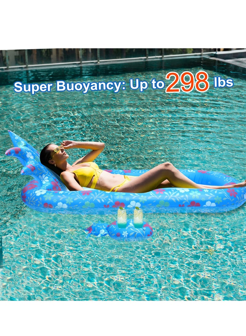 Barakah Pool Inflatable Floats Adult, Giant Pineapple Inflatable Pool Floats With Cup Holder,170 CM Beach Floaties Lounge Luxury Recliner for Summer Outdoor Swimming Pool Party (Blue) - Image 5