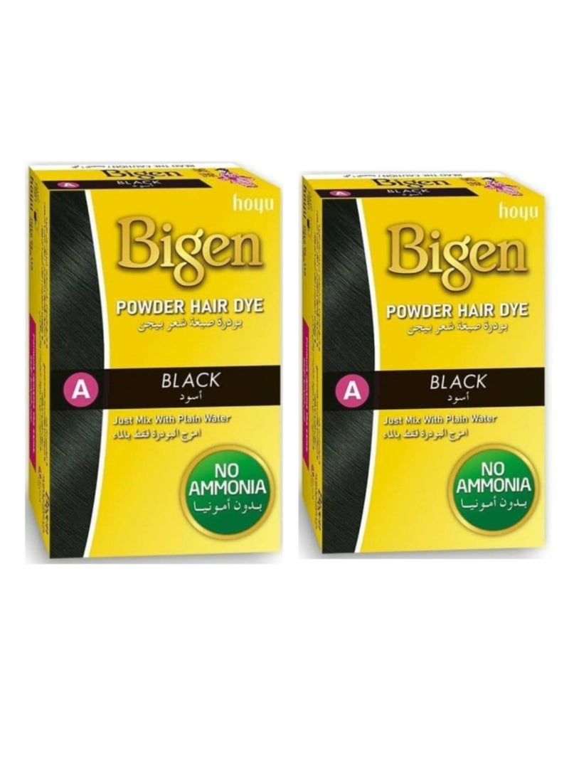 بايجن بيجن مسحوق مادة صبغ الشعر أسود - 6 جم قطعتين - Image 1