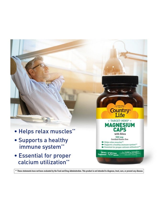 Country Life Target Mins Magnesium With Silica 300 Mg 120 Vegetarian Capsules  - Image 5