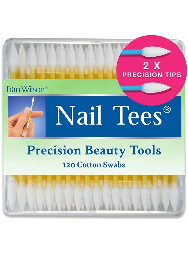 Fran Wilson NAIL TEES COTTON TIPS 120 Count - The Ultimate Nail Tool, Multi-Purpose Double-sided Swabs with Pointed Ends for Precise Touch-ups and the Perfect At-Home Manicure & Pedicure - Image 1