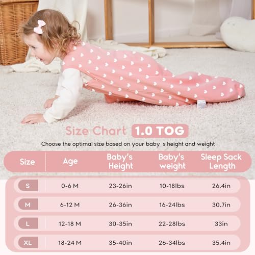 Yoofoss Baby Sleep Sack 6-12 Months TOG 1.0 Baby Wearable Blanket, 2 Pack 100% Organic Cotton Infant Toddler Sleeping Sack 2-Way Zipper Lightweight Sleep Sack - Image 5