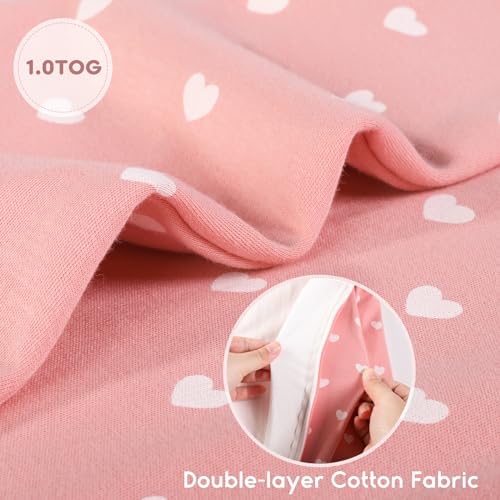 Yoofoss Baby Sleep Sack 6-12 Months TOG 1.0 Baby Wearable Blanket, 2 Pack 100% Organic Cotton Infant Toddler Sleeping Sack 2-Way Zipper Lightweight Sleep Sack - Image 3