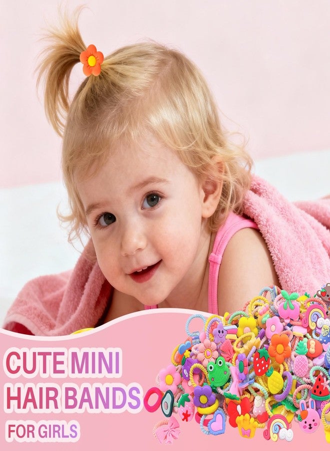 GA&EN 150 PCS Colorful Baby Hair Ties Toddler Hair Accessories for Little Girls, Rubber Bands Cute Ties for Kids, Mini Elastic Scrunchies Soft Seamless Small Ponytail Holders for Baby Infant Children Dog - Image 3