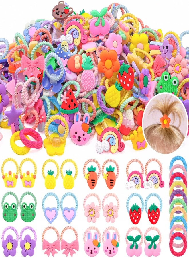 GA&EN 150 PCS Colorful Baby Hair Ties Toddler Hair Accessories for Little Girls, Rubber Bands Cute Ties for Kids, Mini Elastic Scrunchies Soft Seamless Small Ponytail Holders for Baby Infant Children Dog - Image 1
