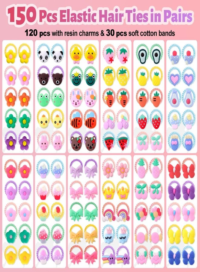 GA&EN 150 PCS Colorful Baby Hair Ties Toddler Hair Accessories for Little Girls, Rubber Bands Cute Ties for Kids, Mini Elastic Scrunchies Soft Seamless Small Ponytail Holders for Baby Infant Children Dog - Image 5