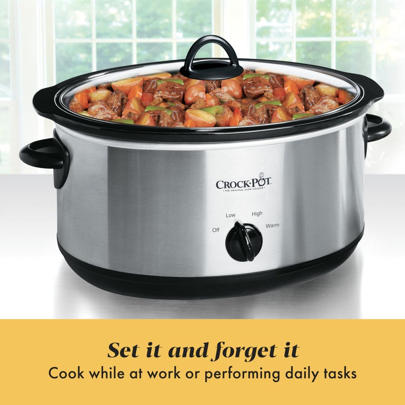 Crock-Pot طباخ بطيء يدوي سعة 7 كوارت من كروك-بوت، ستانلس ستيل (SCV700-S-BR)، أدوات طهي متعددة الاستخدامات للعائلات الكبيرة أو الترفيه - Image 5