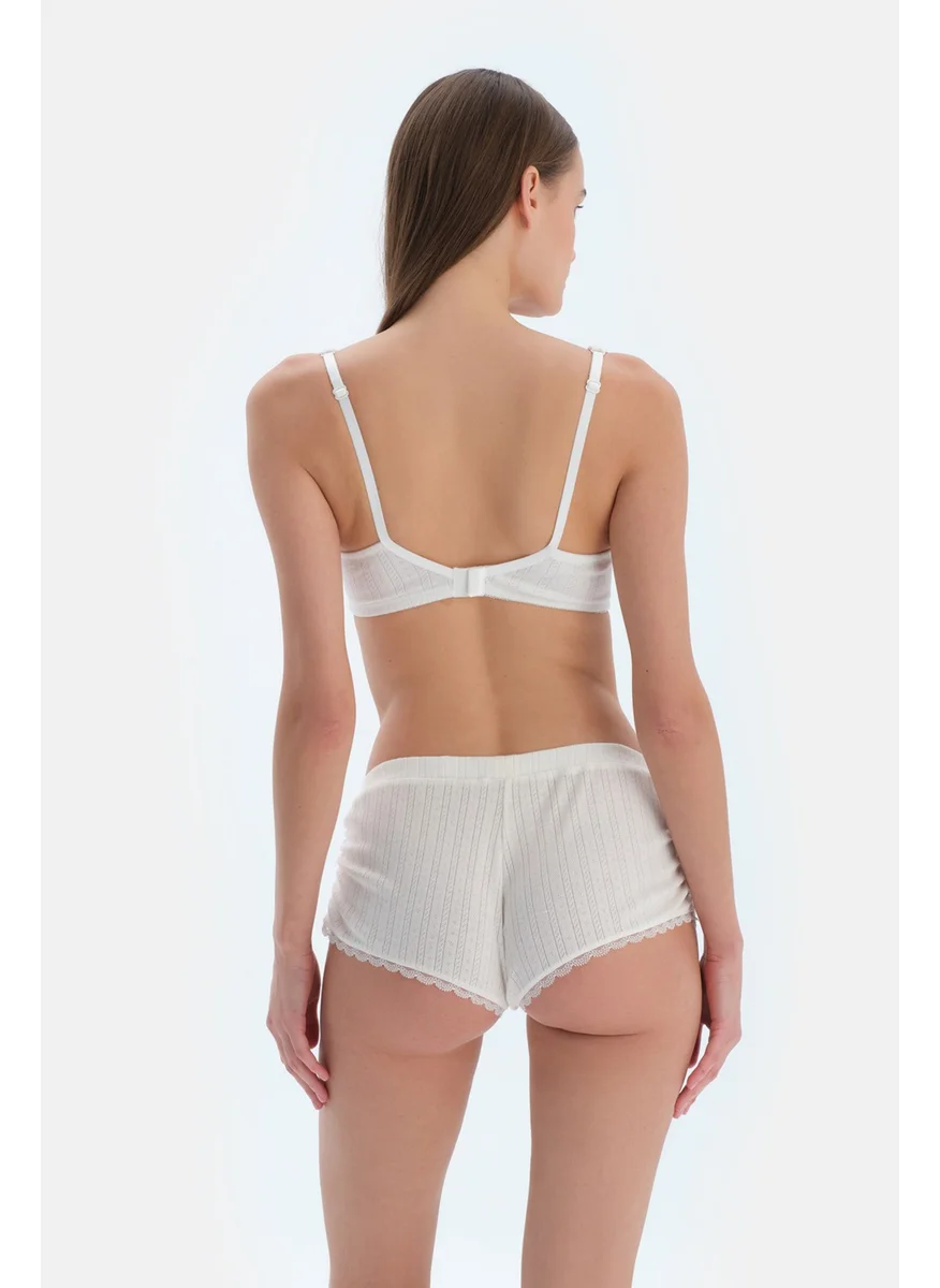 داجي Ecru Side Gathered Pointe Boyshort