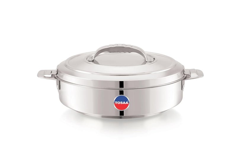 Tosaa Stainless Steel Double Wall Hot Fresh Thermoware Casserole 1400 ml Silver PU Insulated SS Airtight LID Rust Proof Easy to serve SS Rivets Handles Hot Casserole For Food - Image 3