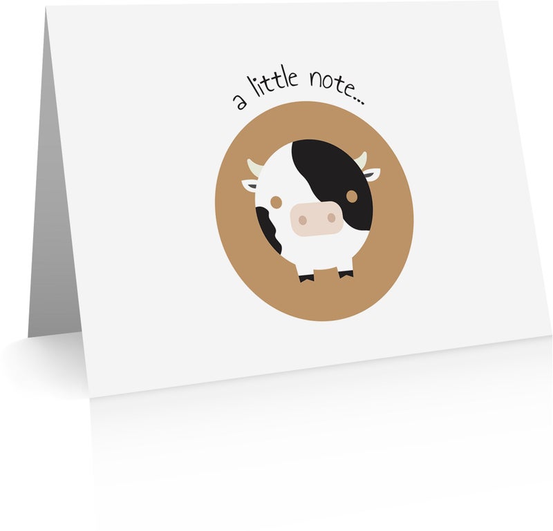 Little Notes by Comptime Cow Note Cards (24 Fold-over Cards and Envelopes) - Image 1
