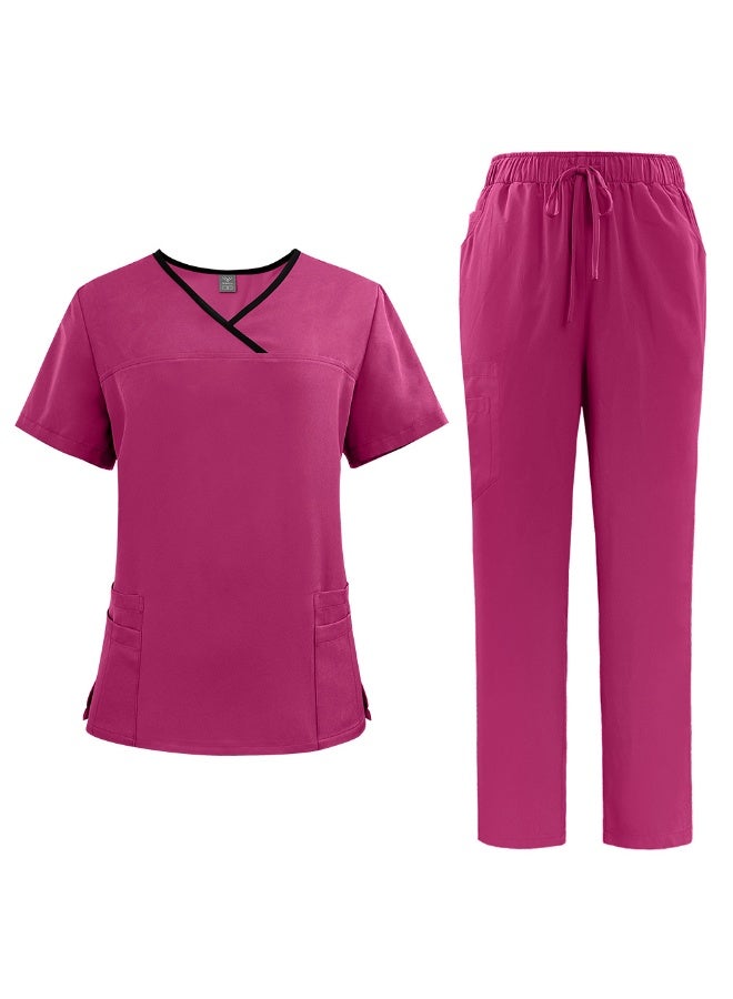 NIBEMINENT Solid Color Breathable Nursing Scrubs Women Uniforms Elasticity Pet Clinic Nurse Workwear Medical Doctor thin Clothing - Image 1