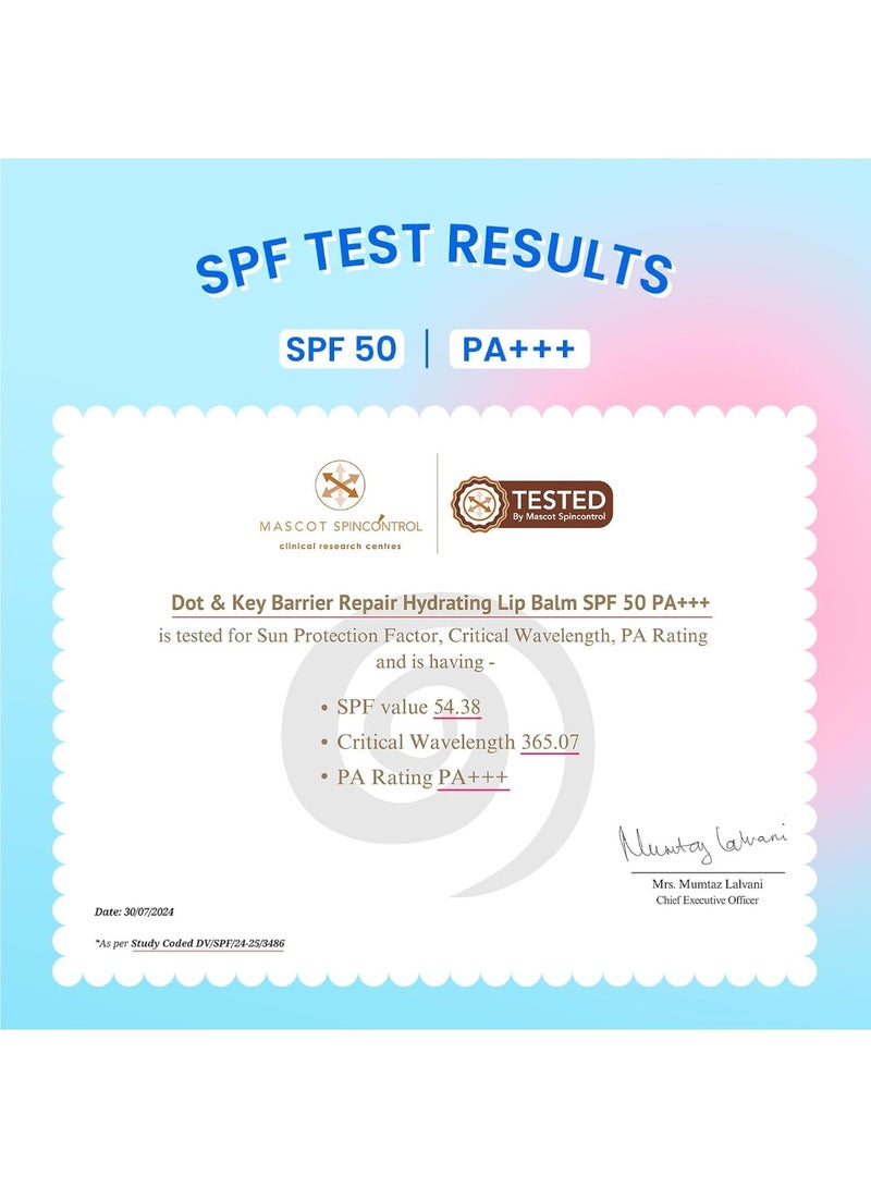 Dot & Key Barrier Repair Hydrating Lip Balm SPF 50 | Blueberry Bliss | Repairs Damaged Lip Barrier | Non Tinted | 4.5 gm - Image 2