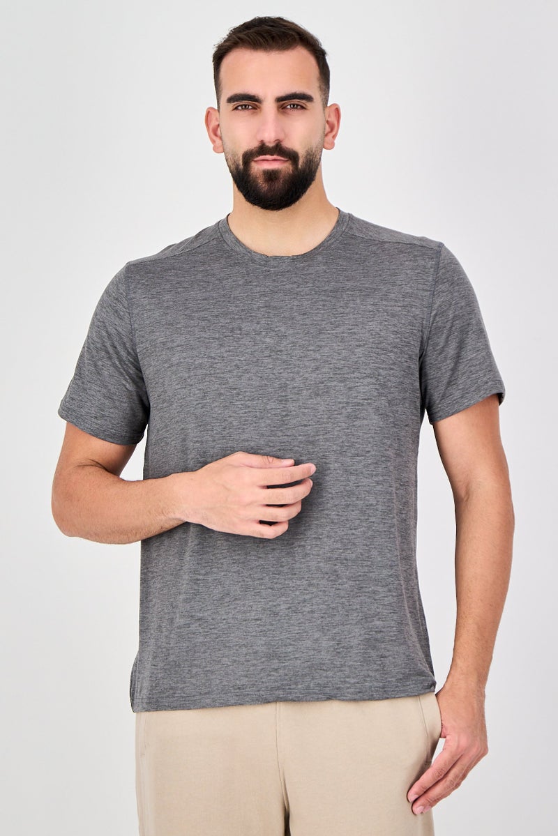 MOTION Men Sportswear Fit Short Sleeve Training T-Shirt, Grey - Image 1