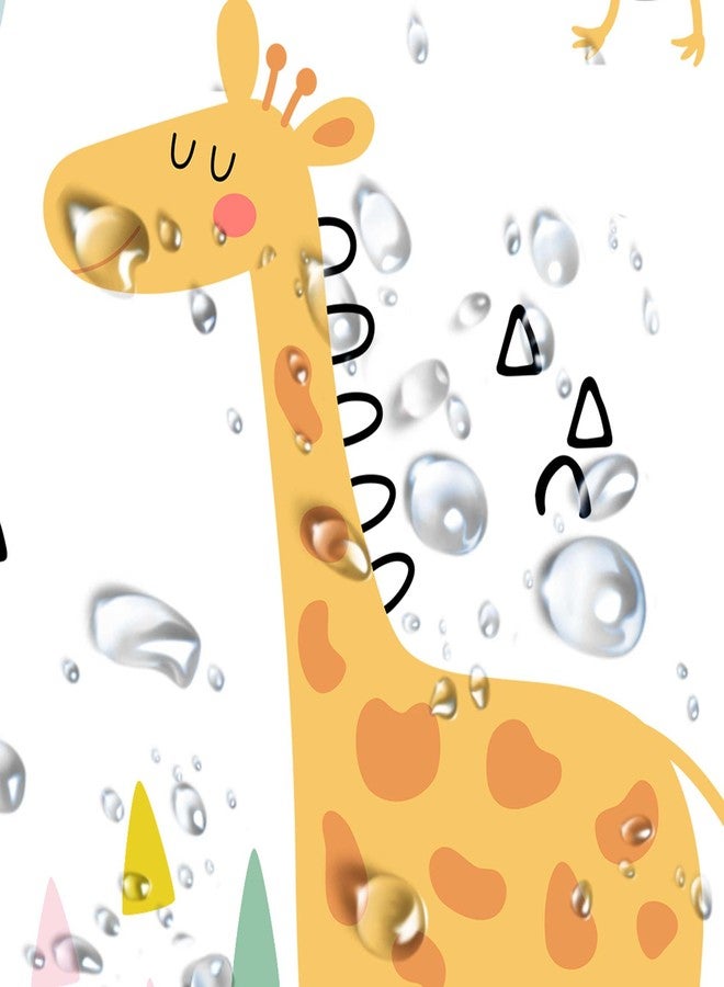 Drgilau Animal Shower Curtain for Kids, Boho Tropical Animals Shower Curtain Nursery Giraffe Crocodile Hippo Zebra Monkey Cartoon Shower Curtains, Waterproof Bathroom Sets for Children 72X72 Inch - Image 5
