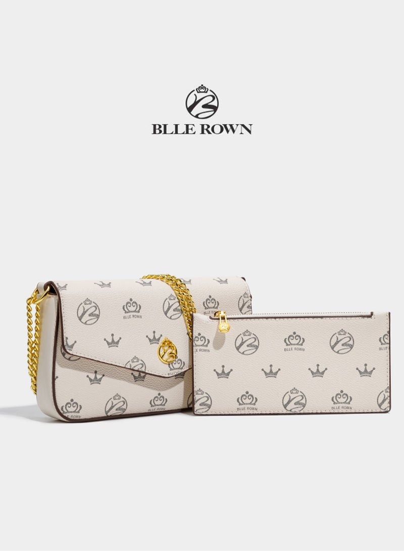 بليه روان حقيبة كتف نسائية جلدية أنيقة للسيدات حقيبة كتف نسائية صغيرة مع حزام ذهبي قابل للتعديل، هدية مثالية لها، طراز كلاسيكي وعصري - Image 1