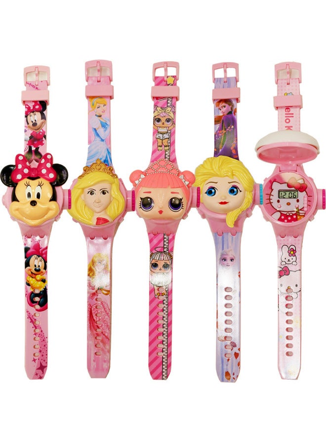 Live Supply Animation Flip Projection Watch Avengers Spider-man Telescopic Digital Watch Kidsren's Toy Gift-Color:A Sheep Watch In A Bag (remarks On Color)  - Image 3