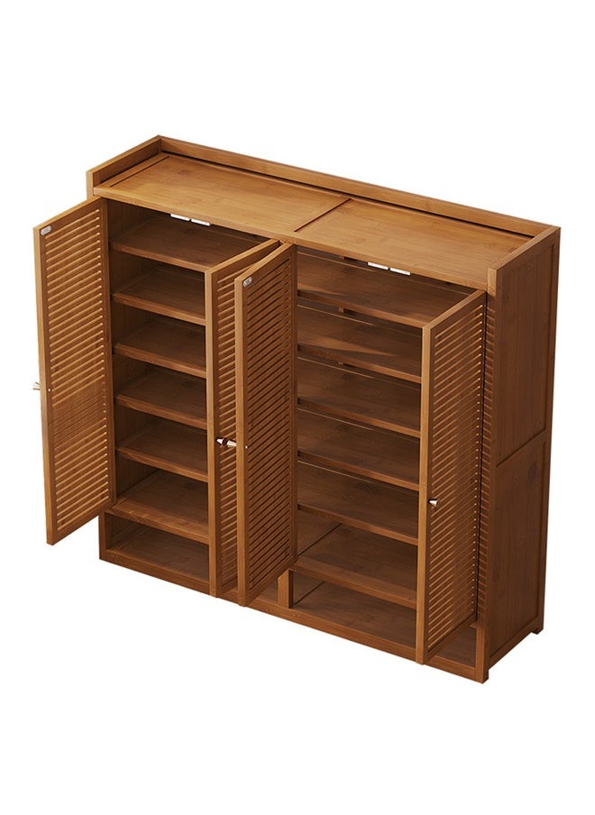 keke - Modern Wooden Shoe Cabinet with Shutter Doors 8 Tier 4 Door Design with Open Bottom Storage Size 117cm 139cm 32 cm - Image 1