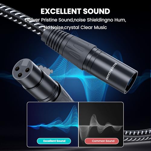 BlueRigger Premium XLR Pro Male to Female Balanced Shielded Cable (6.6 Feet/2 Meters) for Mic, Amplifier Mixer, Recording Studio, Speaker Systems and Foot Switch Pedal - Image 2