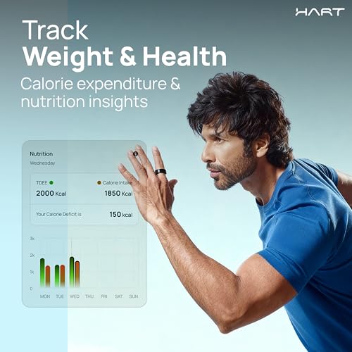 FITTR HART X2 Smart Ring, 8+ Days Battery, Fitness Tracker for Sleep, Recovery, Stress, Workout, Live Heartrate, Calories, Smart Ring for Men & Women, Buy Sizing Kit First, Titanium (Frost Silver, 9) - Image 3