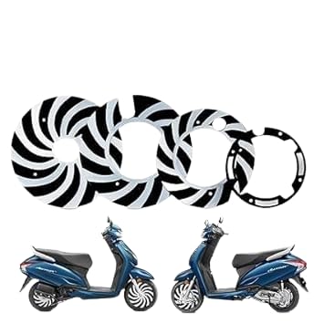 SPEDY V13 Inch Acrylic Chrome/Black 4Pcs Wheel Cover for HoOnda Activa 4G/5G/6G - Image 5