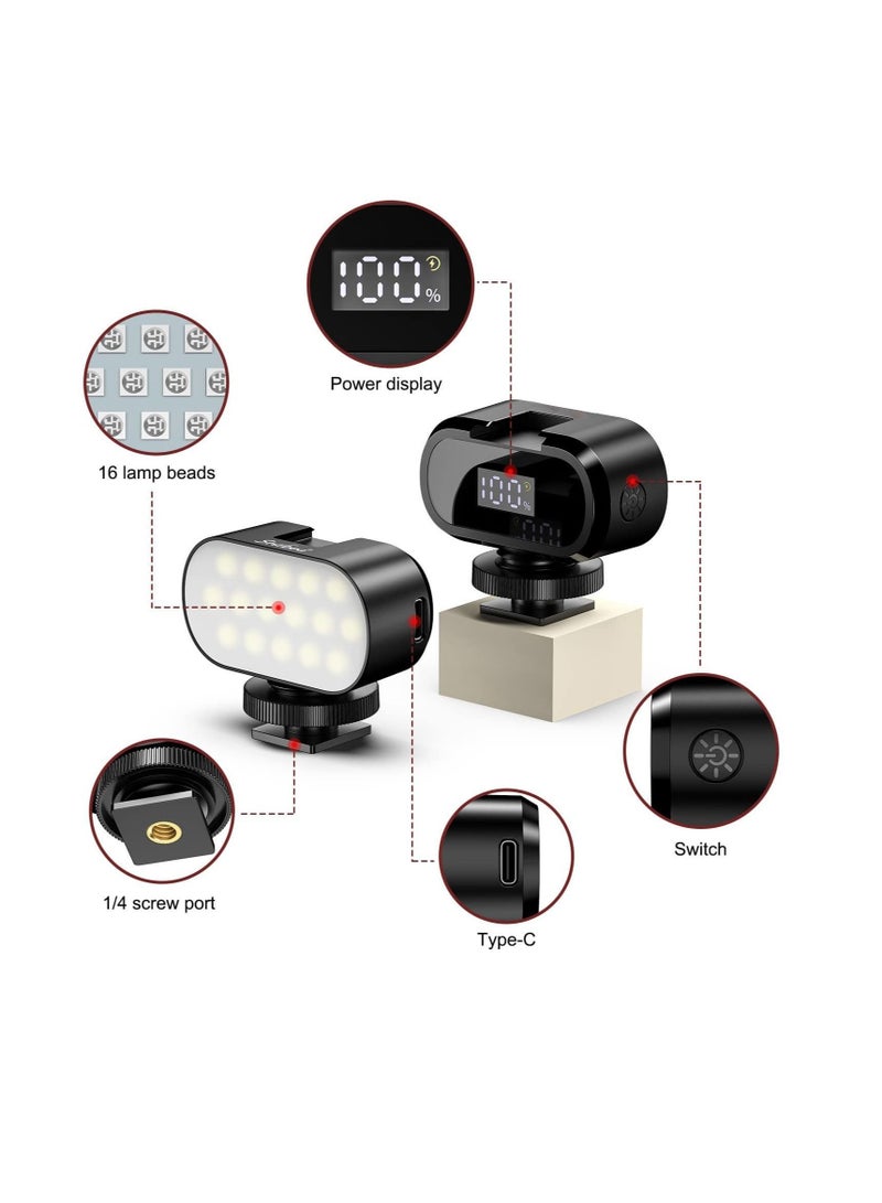 Captaintech Mini LED Photography Ring Light Mini Light for Gopro, Portable Lighting, RGB Video Light 360° Full Color Mini Camera Light with Cold Shoe Rechargeable Portable Panel Lamp Photography Lighting - Image 5