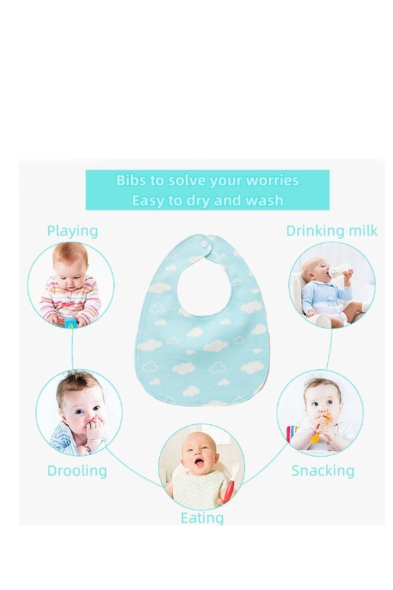 Flushrenic 6-Pack Baby Bandana Dribble Bibs Cotton Teething Bibs Infant Feeding Bibs Soft and Absorbent Bids with Adjustable Snaps Waterproof Drool Bibs for 0-36 Months Unisex Girls Boys Newborn Toddlers - Image 4