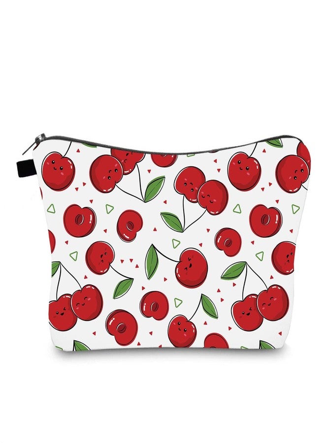 FITINI Travel Cosmetic Bags for Women Small Makeup Bag Organizer Portable Pouch for Purse Zipper Waterproof Toiletry Accessories Storage Bags,Cherry - Image 1