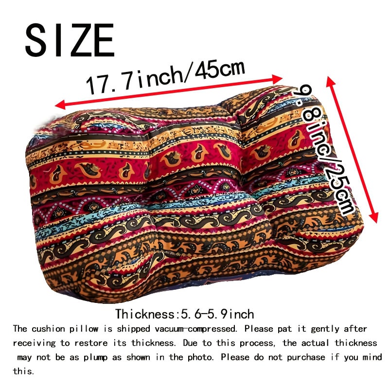 Bohemian Floral Lumbar Pillow 17.7x9.8x5.6 Inch Washable Breathable Waist Support for Office Car Gaming Chair Home Decor - Image 3