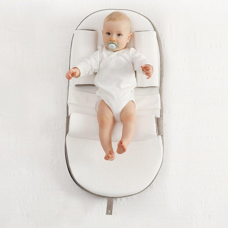 Baby Lounger – Adjustable 0-30° Baby Sleeping Nest & Anti-Reflux Pillow | Travel Crib for Newborns & Infants | Relieves Vomiting Milk | Washable & Breathable Fabric (Brown) - Image 5