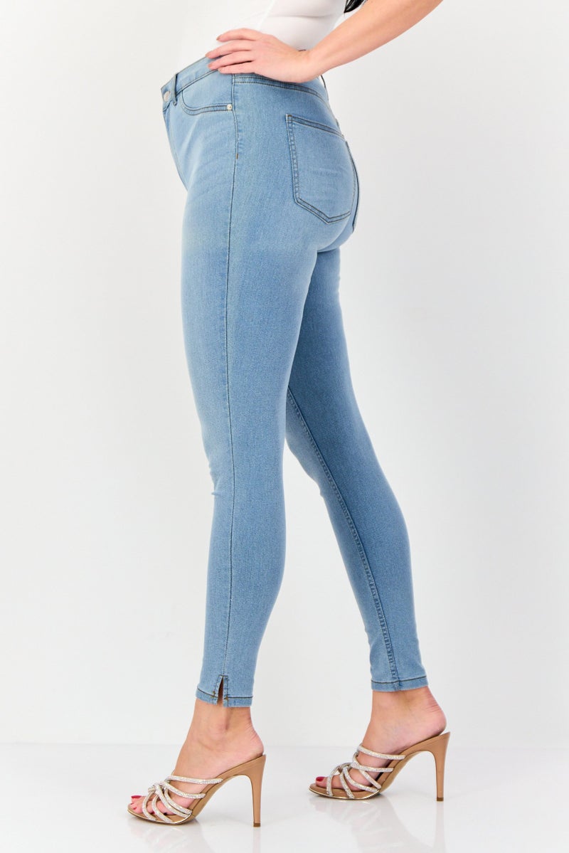 VERO MODA I Scenery By Vero Moda Women Skinny Fit Washed Stretchable Jeans, Light Blue  - Image 2