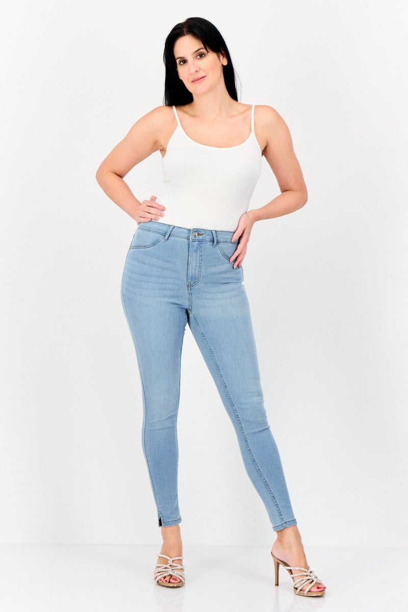 VERO MODA I Scenery By Vero Moda Women Skinny Fit Washed Stretchable Jeans, Light Blue  - Image 3