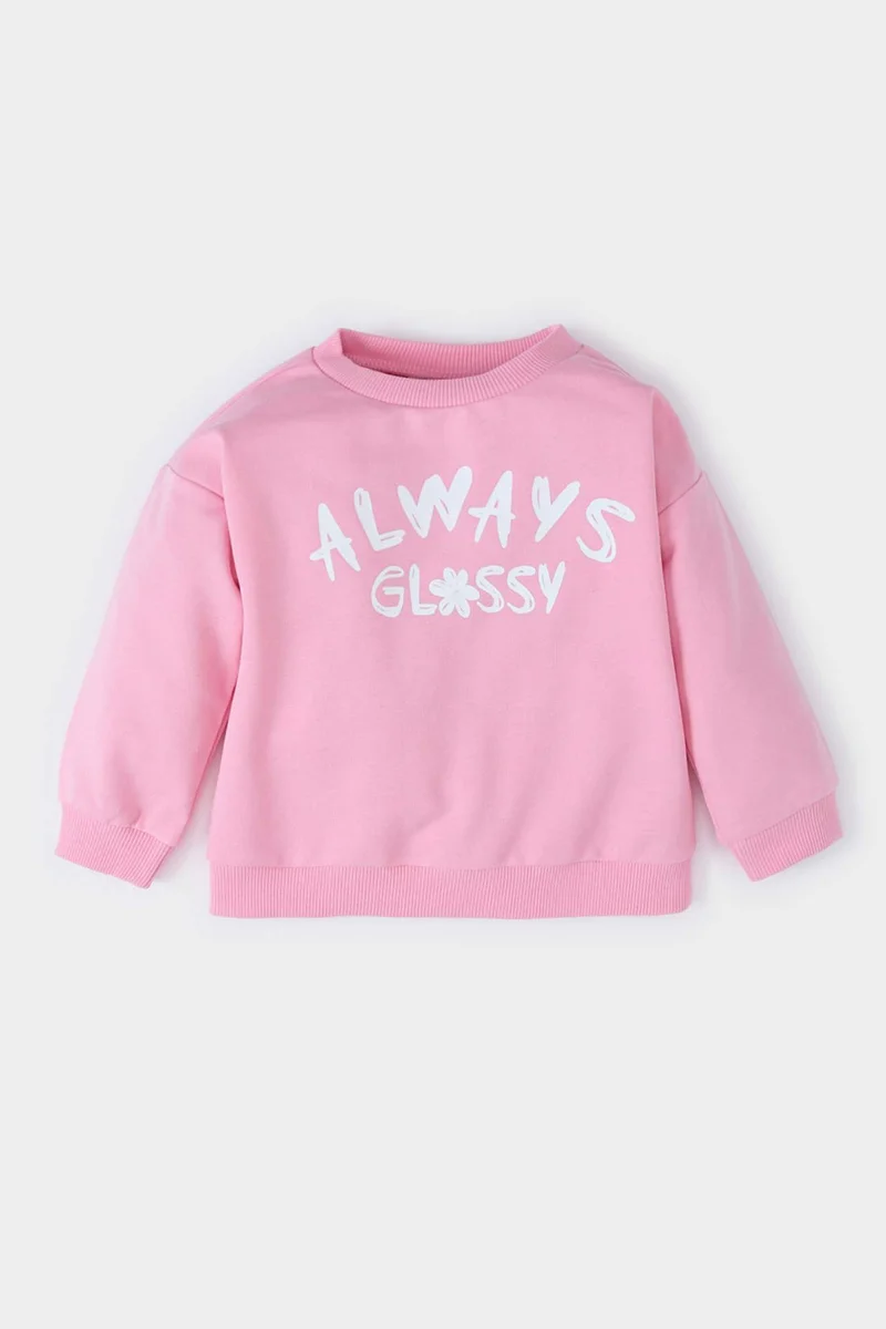 ديفاكتو Girl Crew Neck Printed Sweatshirt