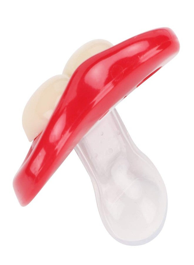 Hztyyier Funny Red Lip Silicone Baby Pacifier, Soft Gel Soother with Teeth Design - Image 2
