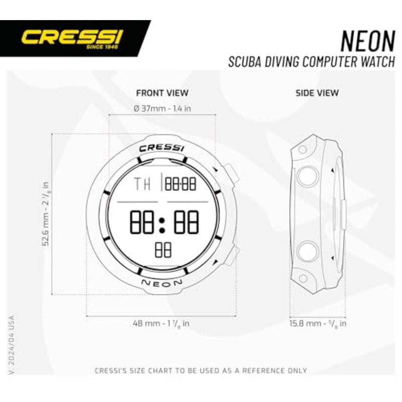 Neon Dive Computer for scuba diving, polycarbonate body, vibrant neon green, ultra-bright OLED display with 200m water resistance - Image 2