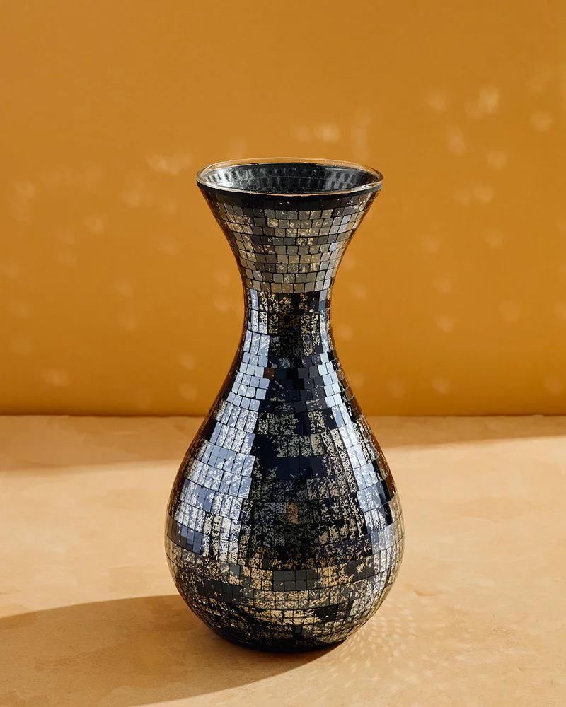 REDTAG Smoke Mosaic Glass Vase S 30H x 13D Cm