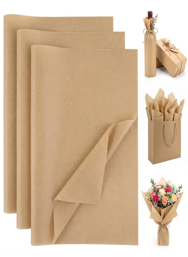 Koogel 120 Sheets Brown Tissue Paper Bulk, 14 x 20 Inch Gift Wrapping Kraft Paper for DIY Crafts Holiday Decor Birthday Party Supplies Rustic Art Project - Image 1
