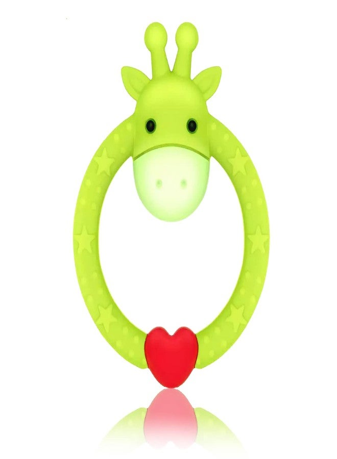 tekme Giraffe Teether For 6 to 12 Months Baby, Silicone Teether Made With 100% Food Grade Silicone, Multi Design Chewing Teethers Toy, Helps Soothe Teething Irritation Biting (Green) - Image 1