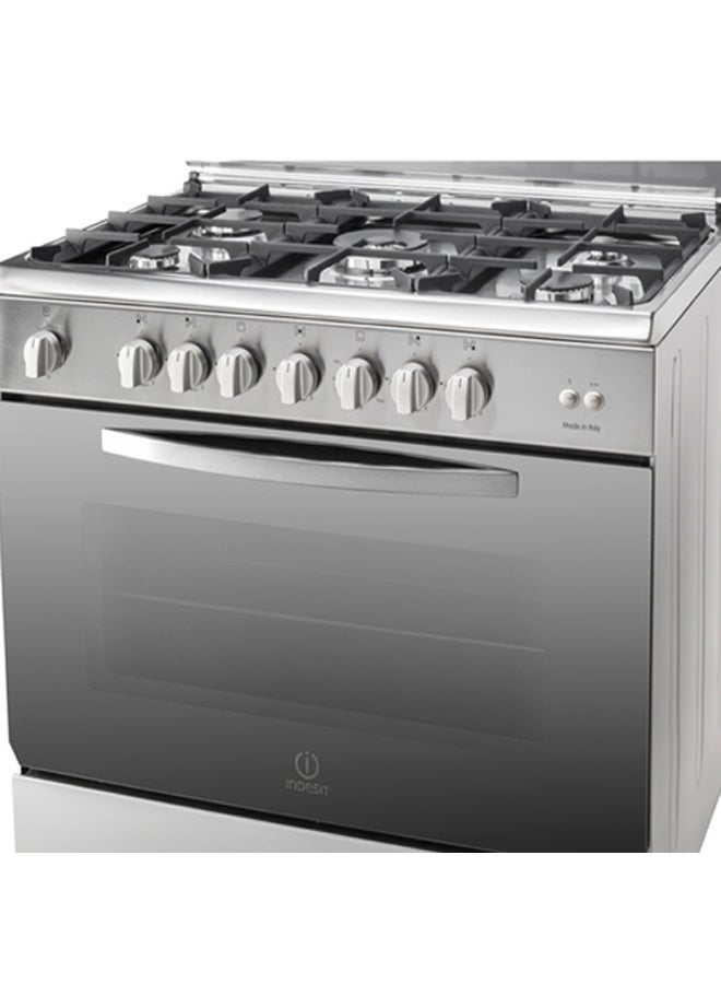 إندست طباخ غاز ستانلس ستيل بخمس شعلات I95T1CXEX فضي - Image 2