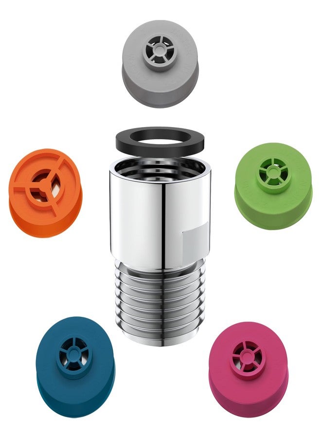 YDmeet 5 Pcs Shower Flow Reducer Limiter Set, 1/2 Inch Flow Restrictor Control Valve for Fixed Handheld and Shower Head 1.5/1.8/2.0/2.5/3.2 GPM - Image 1