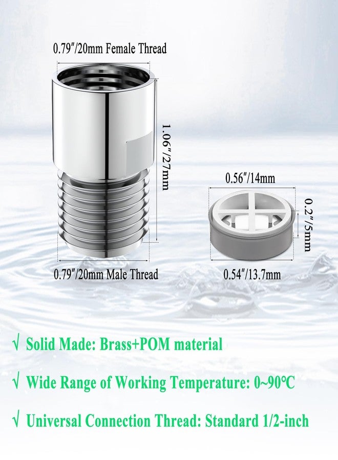 YDmeet 5 Pcs Shower Flow Reducer Limiter Set, 1/2 Inch Flow Restrictor Control Valve for Fixed Handheld and Shower Head 1.5/1.8/2.0/2.5/3.2 GPM - Image 3