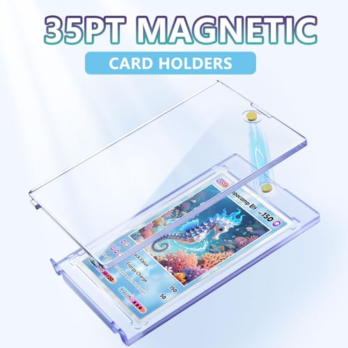 Kitoyz 24 ct Magnetic Card Holder for Trading Cards, 35PT Baseball Card Case Magnet Toploaders Sports Card Protectors with UV Protection Fit for TCG, Game Cards, Football Cards - Image 2
