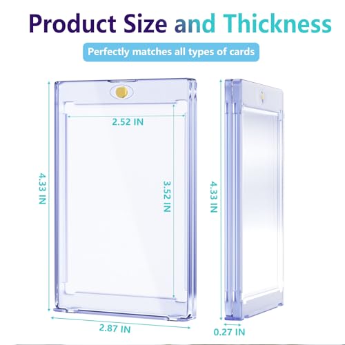 Kitoyz 24 ct Magnetic Card Holder for Trading Cards, 35PT Baseball Card Case Magnet Toploaders Sports Card Protectors with UV Protection Fit for TCG, Game Cards, Football Cards - Image 3