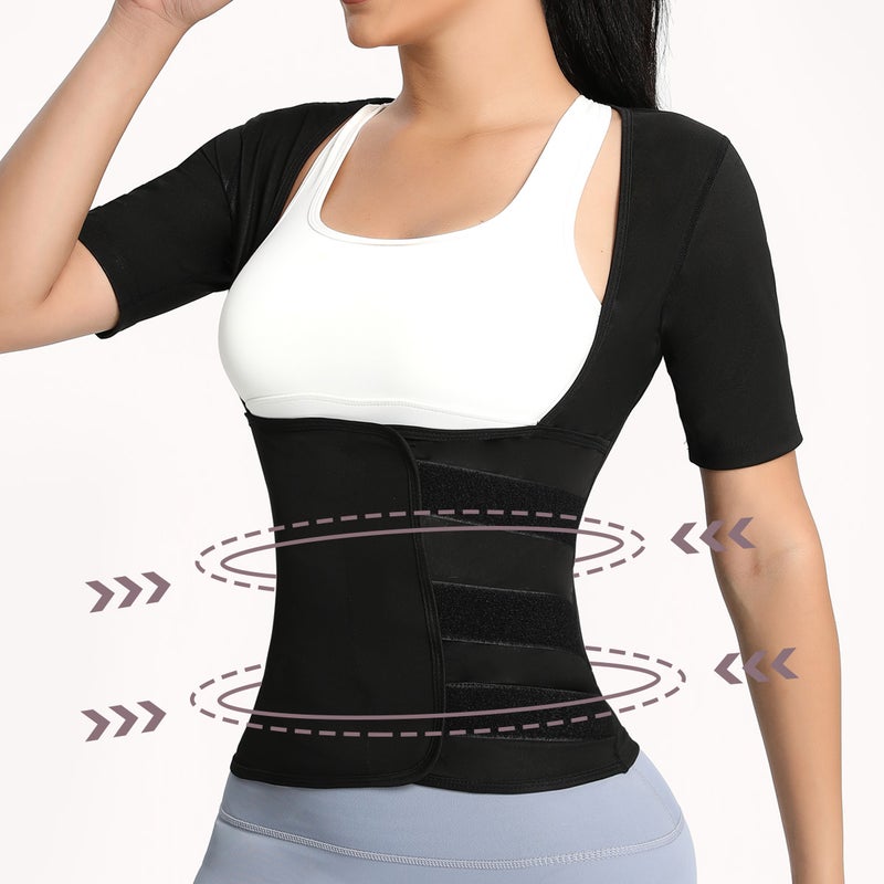 Sports Women'S Body Shaping Clothes Velcro Waist Sealing Short Sleeve Fixed Chest Support Corset Waist Corset Belly Contracting - Image 3