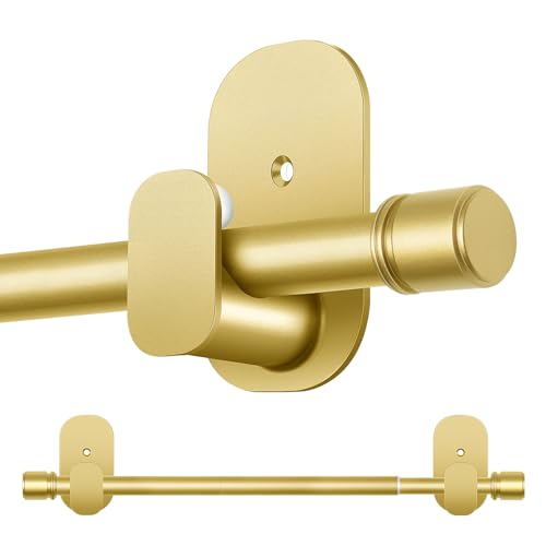 HOTOZON Curtain Rods No Drilling 32 to 43 Inch, HOTOZON 5/8 Inches No Drill Curtain Rods for Windows 20 to 39 Inches(1.7-3.2 ft), Renter Friendly Adjustable Small Drapery Rod for Lightweight Curtains, Gold - Image 1