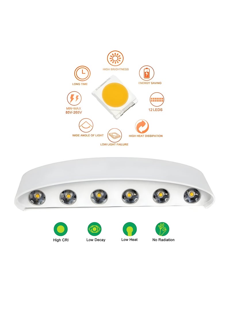 Next Life 12 Led Up and Down Outdoor Sconce Wall Light for Bedroom Hallway and Garden - Image 3