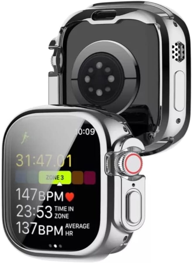 Dado TPU Full Case Protector frame Compatible with Apple Watch Series ULTRA 2 & 8 ULTRA (2022/2023) 49 mm (Silver)