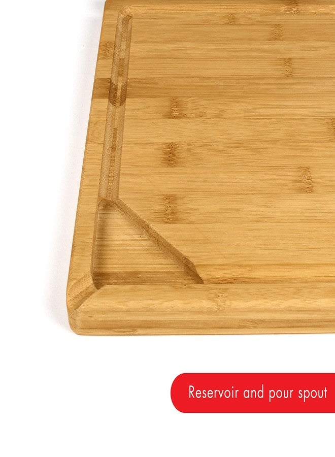 ديكساس لوح تقطيع من الخيزران من ديكساس بريب-تك هوم شيف مع تجويف مدمج لحامل الأجهزة اللوحية، 12 × 16 بوصة - Image 3