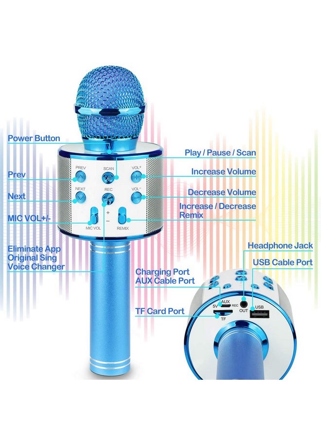 Ranphykx - Bluetooth Karaoke Wireless Microphone For Kids, Hottest Birthday Presents Toys For 9 10 11 12 Years Old Boys Girl(Blue) - Image 1
