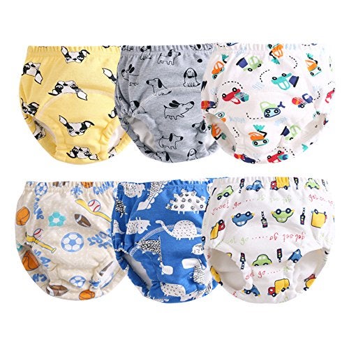 Orinery Unisex Cotton Reusable Potty Training Underwear Breathable Toddler Boys and Girls Pee Training Underpants Waterproof Training Pants 6-Pack (XT-B, 2-3T) - Image 1